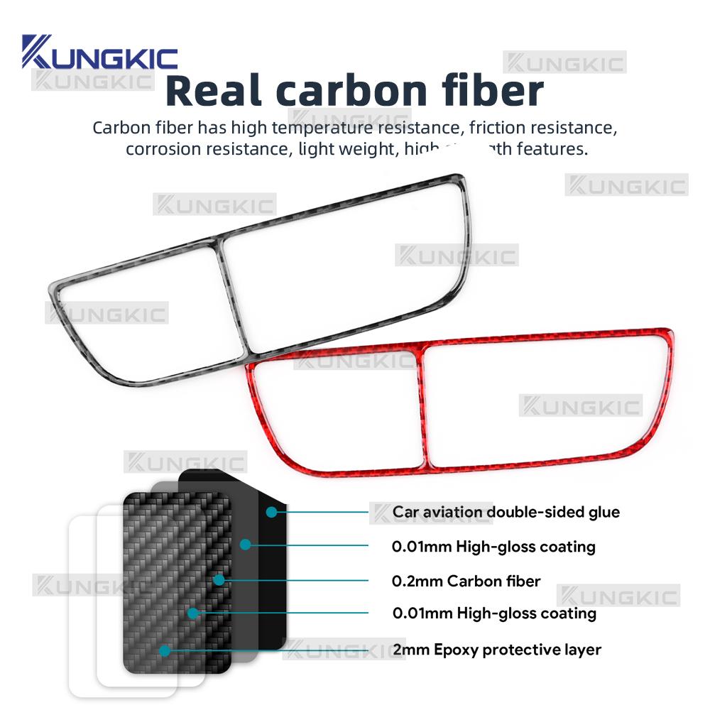Echter Weicher Karbonfaser-Aufkleber für Kia EV6 GT EV 2022 2023 2024 2025 LHD RHD Auto Scheinwerfer Knopfschalter Dekor Innenverkleidung