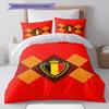 Belgium National Emblem Rhombus Pattern Print 3 Pieces Duvet Cover Set National Team Bedding Bedroom Decor Without Pillow Core Comforter