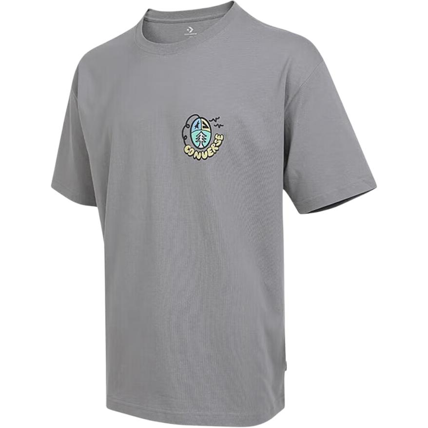 Converse T Shirts Men s Gray Crew Neck Moderate MCJ645-GFY L