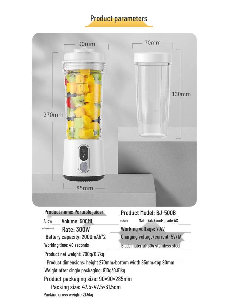 High-Power Multi-Function Blender with Automatic Cleaning and Compact Juicing Cup