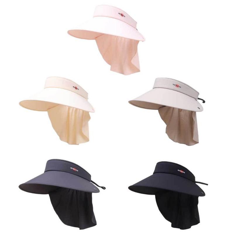 Hat women's summer new outdoor empty top hat ice silk UV protection sun hat large brim sun protection hat women