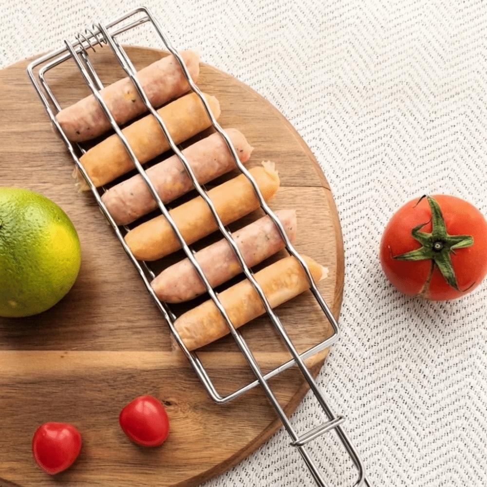 Detachable Sausage Barbecue Net Non Stick Barbecue Net Clip  for Outdoor Camping