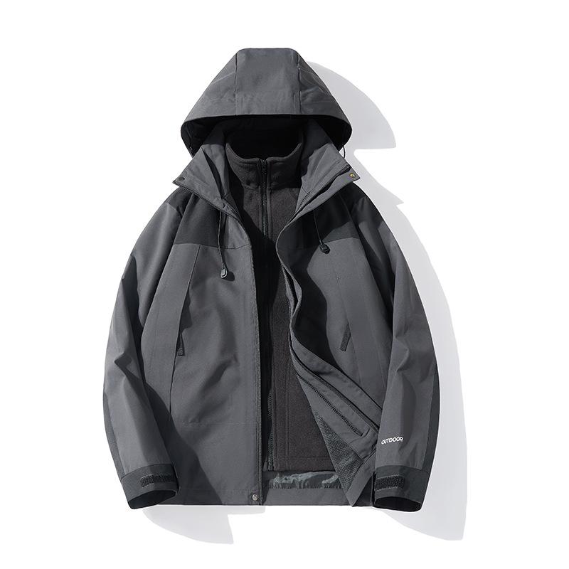 2024 Winter Winddichte 3-in-1-Outdoorjacke für Paare, Beitu Grau