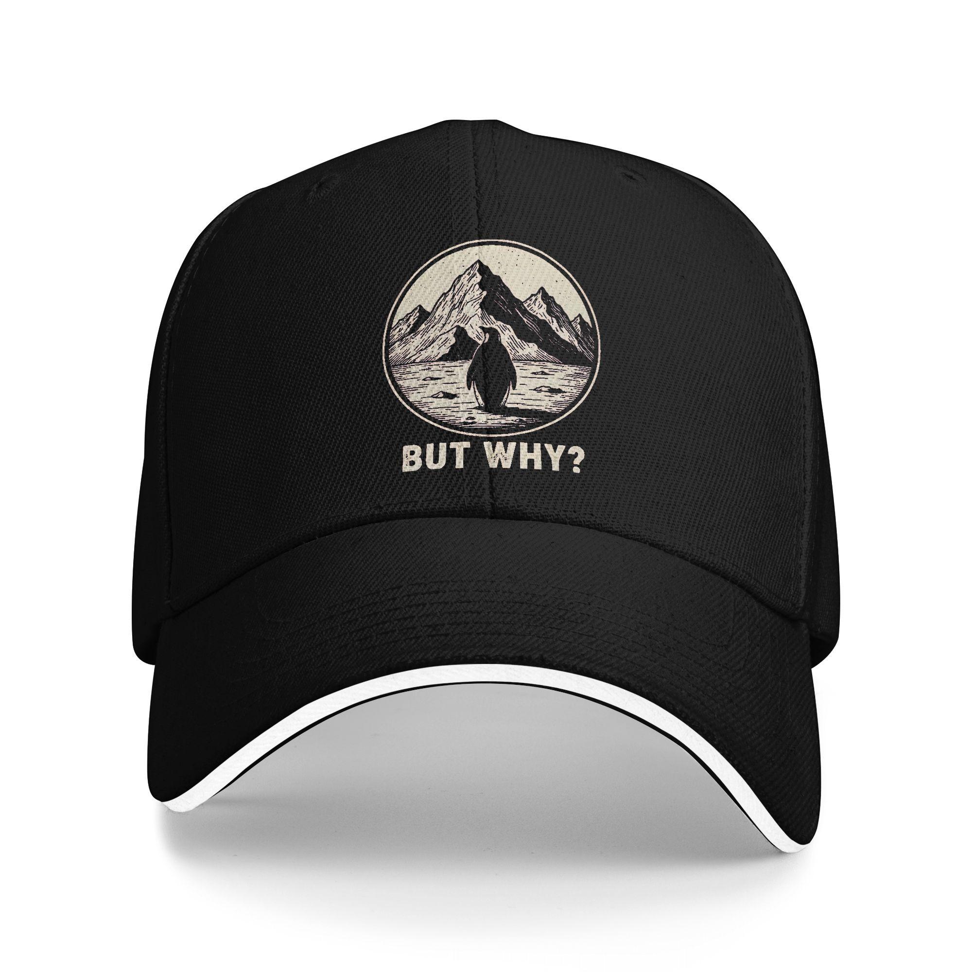 

Nihilist Penguin But Why Retro Baseball Cap Unisex Print Trucker Hat Summer Y2k Cool Outdoor Sports Breathable Baseball Caps One Size чёрный