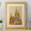KINOWA "Sagrada Familia" Wood Collage Original DIY Kit World Heritage Site Gaudí Made in Japan