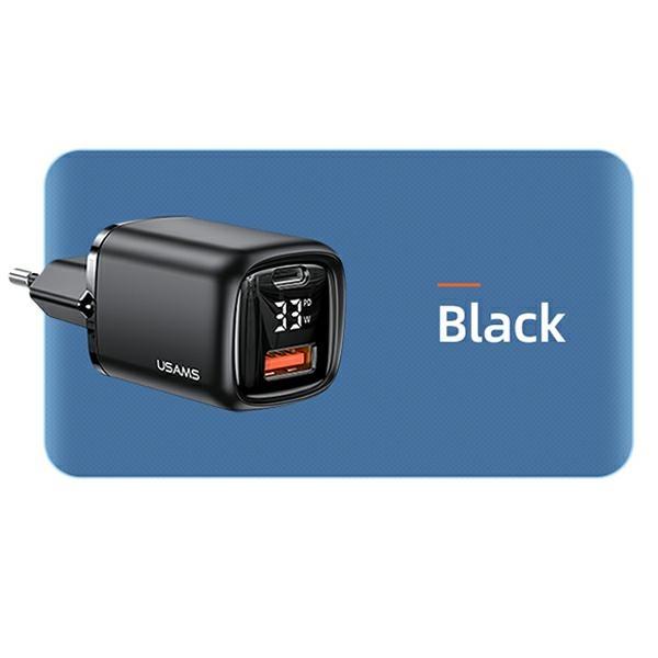 Ładowarka Sieciowa 33W USAMS Power Delivery Quick Charge USB-C/USB Czarna