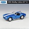 1/36 Scale 1965 Shelby Cobra 427 S-C Simulation Alloy Car Model Pull Back Car Toy Children Boy Birthday Gift Miniature Voiture