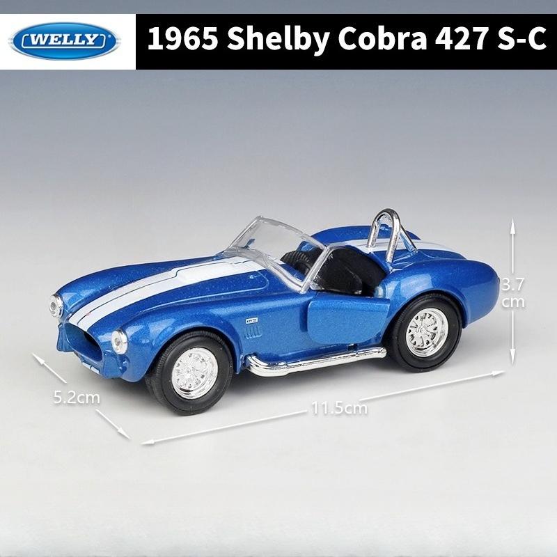 1/36 Scale 1965 Shelby Cobra 427 S-C Simulation Alloy Car Model Pull Back Car Toy Children Boy Birthday Gift Miniature Voiture