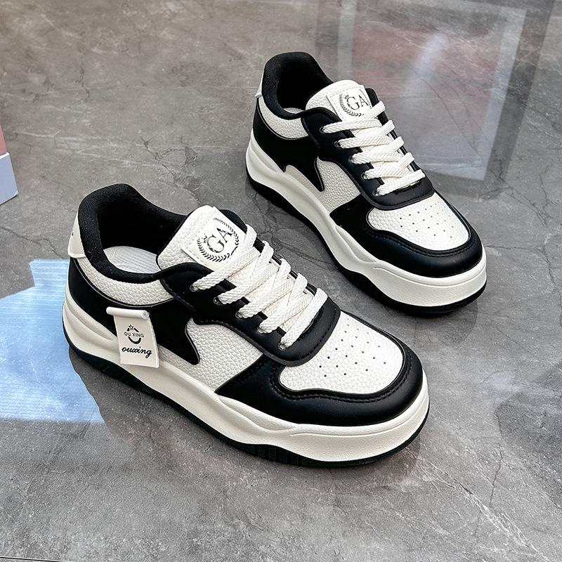 

Белые туфли женские осенние новые студенческие туфли модные универсальные туфли с толстой подошвой повседневная обувь весна и осень 40 чёрный