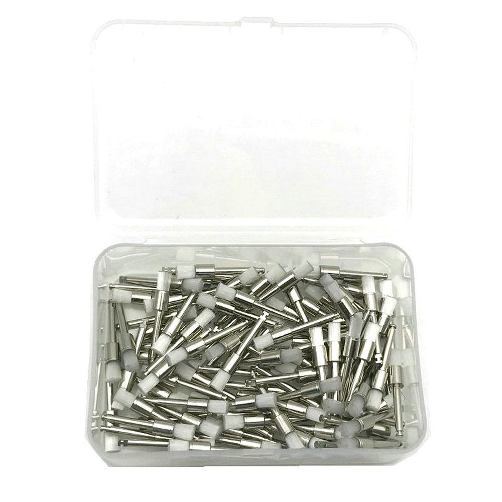 100pcs Dental Prophy Brushes Polishing Polisher Rubber Cup Disposable Latch Type Colorful Buff Nylon Bristles Brush