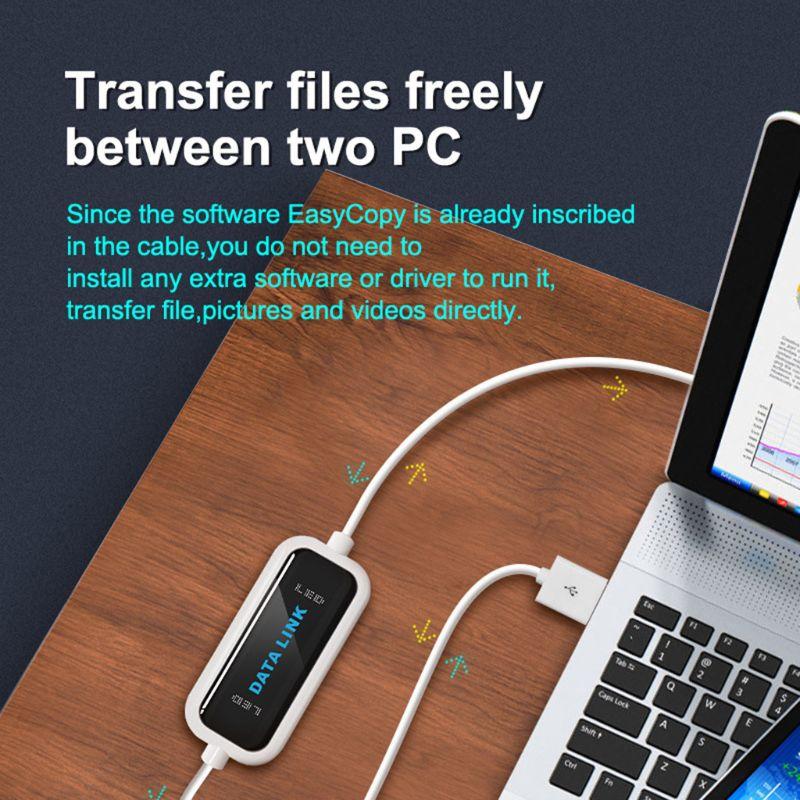 Laptop USB to USB PC Net Direct Data File Transfer Bridge Cable USB Transfer Cable Transfer Data Between 2 Computer