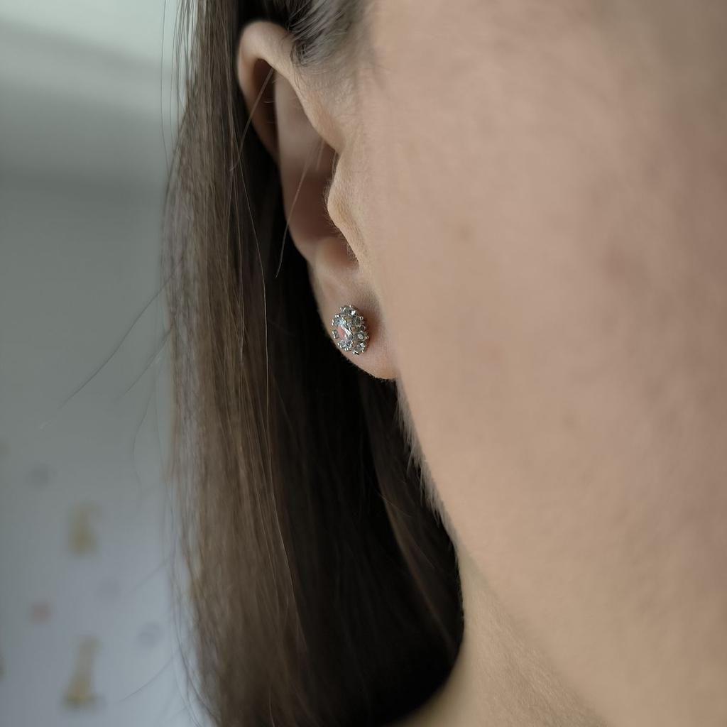 Серебряные серьги с фианитами (2186816)