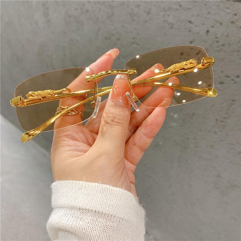 Vintage Sunglasses Rimless Cut Edge Sunglasses Fashion Designer Shades Luxury Sunglass Man UV400 Lunettes eil Homme