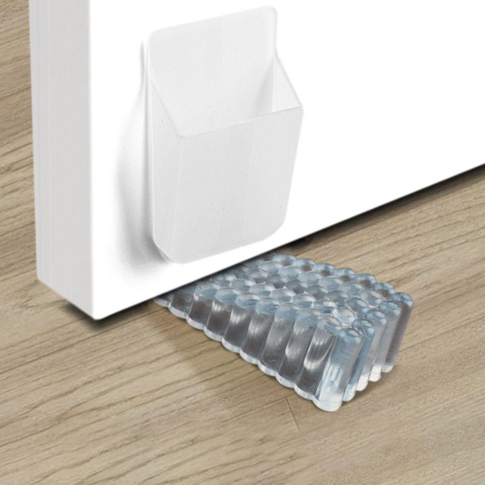 Tragbarer, bohrfreier Türstopper, reduziert Lärm, schützt die Wand, winddichter Türstopper, sicheres Silikon-Türblockiergerät, Kinder