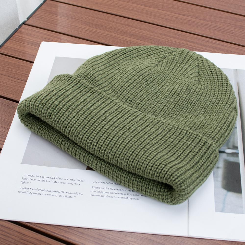 High quality solid color light board wool hat autumn and winter warm knitted hat men's and women's versatile ear protection hat windproof cold hat