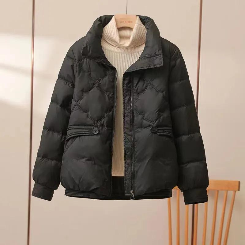 Women Light Down Jacket Casual Autumn Winter Outwear Stand Collar Warm   Down Coat  Fashion