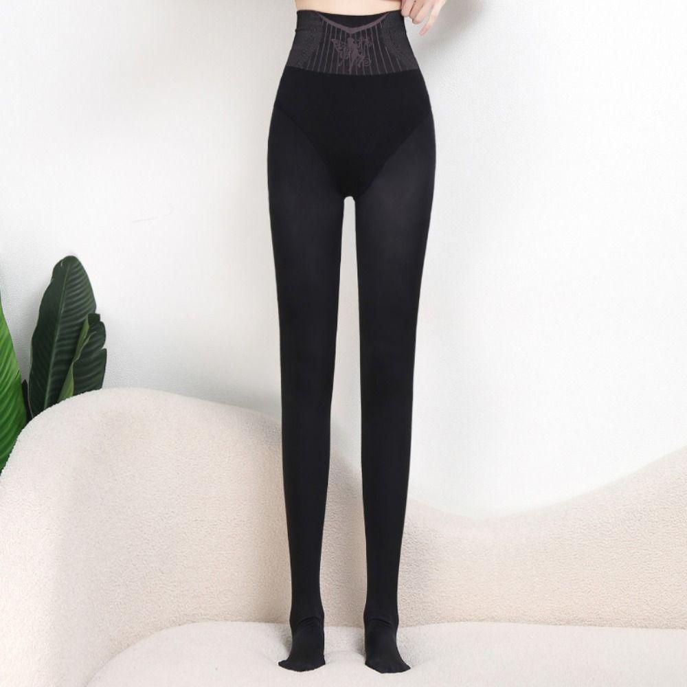 Solid Color High Waist Pantyhose Abdominal Bare Leg Artifact Durable Bare Leg Socks  Girl