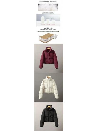 2024 Korean Women's Short Bread Coat: Petite, Thickened Cotton Jacket with Stand-Up Collar