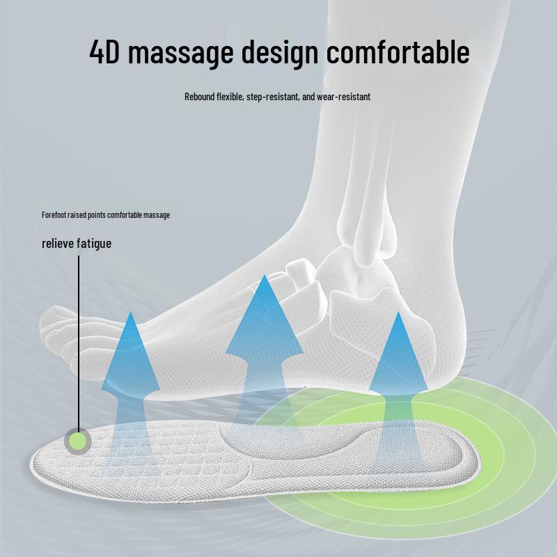 Men's Mugwort Sweat-Absorbent Odor-Resistant Sport Insoles, Thin & Soft for Summer, Barefoot Wear, Women's Military Training Use