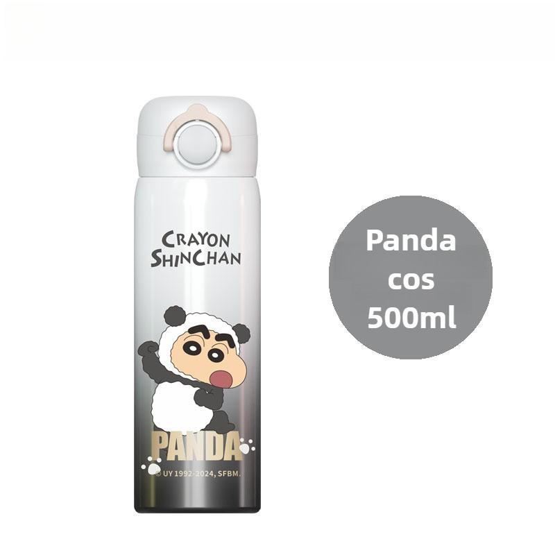 500ML Crayon Shin-chan Children's Magic Thermos Cup Portable Handle Stainless Steel Water Cup Outdoor Sports Travel Kettle