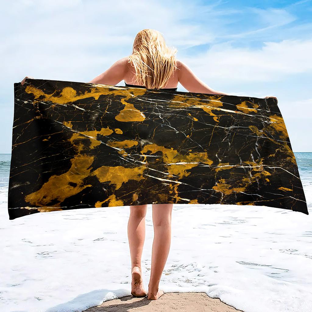 Beautiful Marble Pattern Printing Series Seaside Vacation Beach Towel Swimming Bath Towel