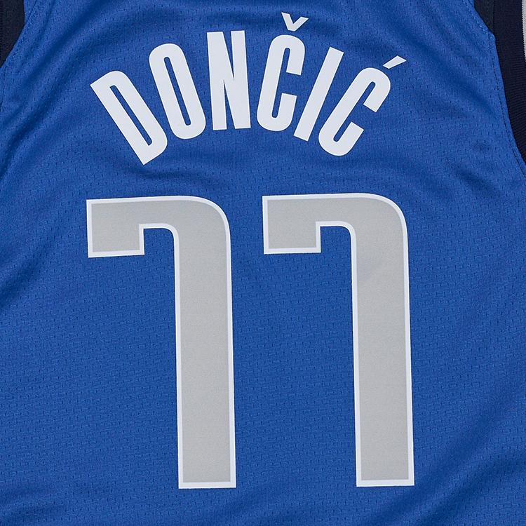 Nike NBA Youth Printed Quick-Dry Basketball Jersey Dallas Mavericks Doncic 77 Kids jersey Blue DR0866-480