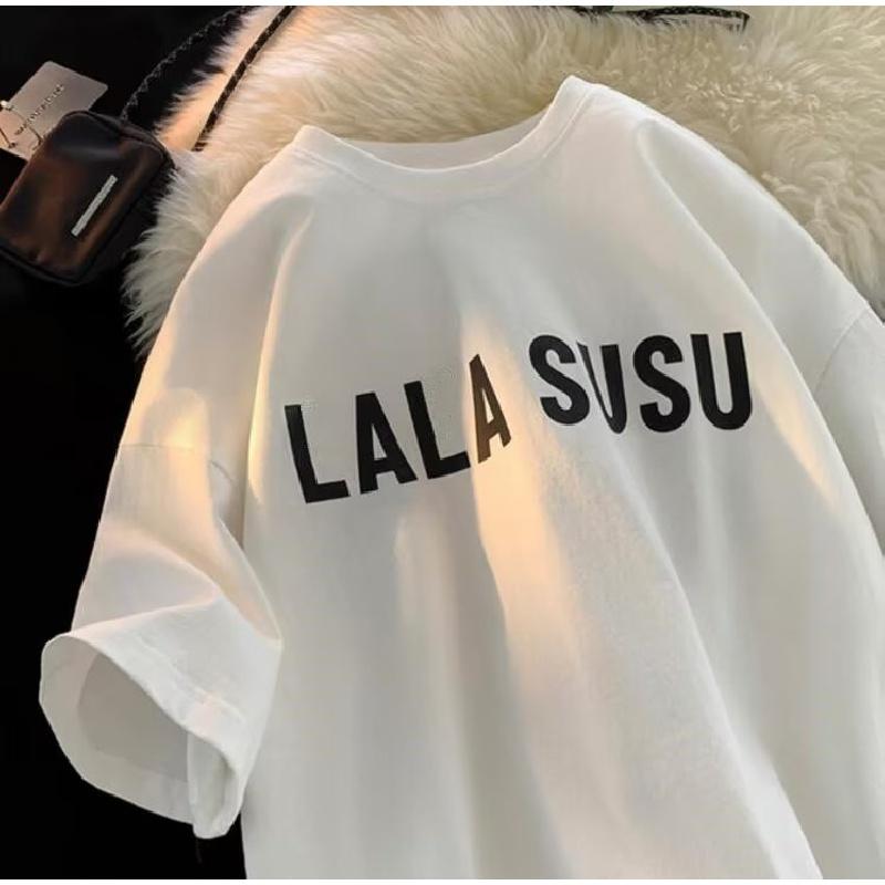 Pánská trička Letter Graphic Print Trička módní značky pro muže oversize trička Muži Oblečení Neformální Tričko Muž Letní Korejský Retro