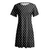 Women's Fashion Print Loose Casual Short-Sleeved Round Neck Pocket Dress