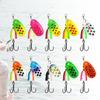 10 Piezas Señuelos Metálicos Duros Set de Cucharillas Spinner para Trucha con Anzuelo Triple 5/6/8/9/11g Señuelo de Pesca Spinnerbait Equipo de Pesca