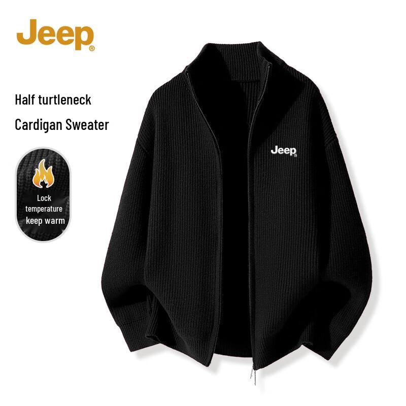 JEEP Men's Winter Stand Collar Knit Cardigan