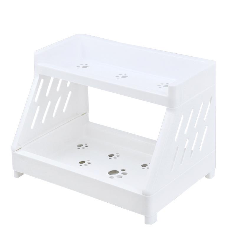 Креативная двухъярусная полая пластиковая полка-органайзер для рабочего стола, кухни или ванной