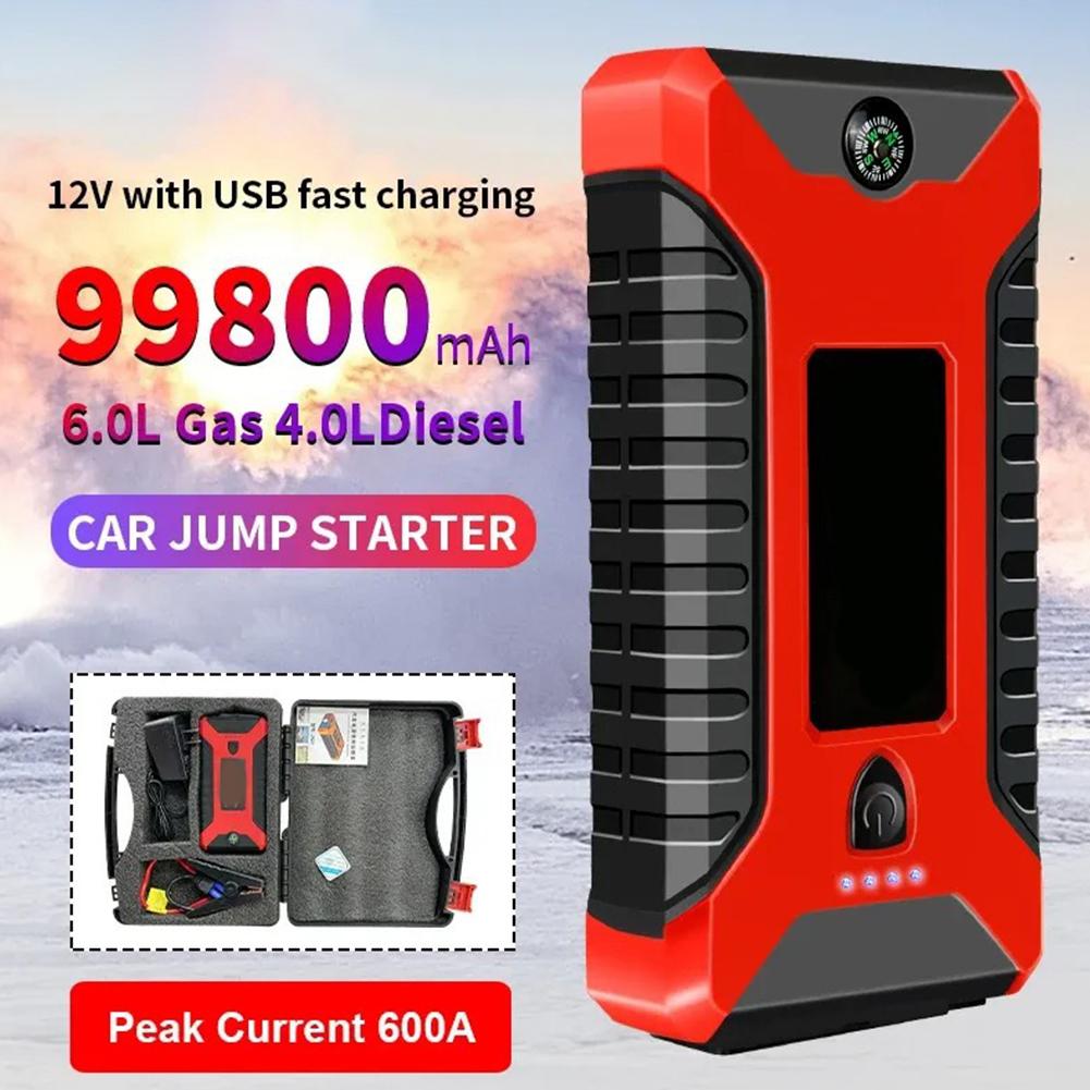 Portable Car Battery Starter Auto Jump Starter 99800mAh Petrol Diesel Car Emergency Booster Start Power Supply 12V For Cars