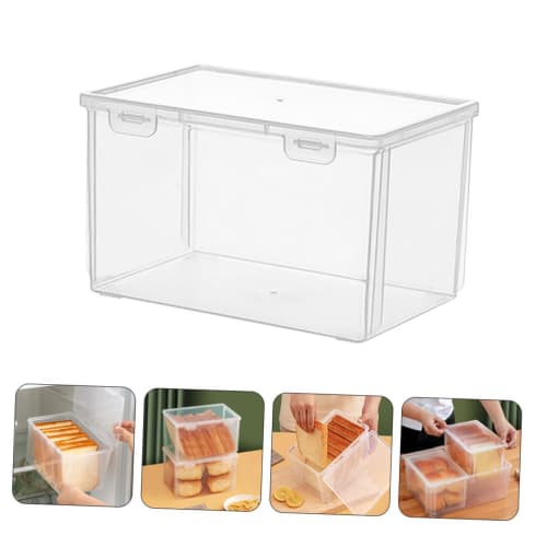 Hoement Clear Food Storage Box, Toast Storage Container, Reinforced, Food Fresh