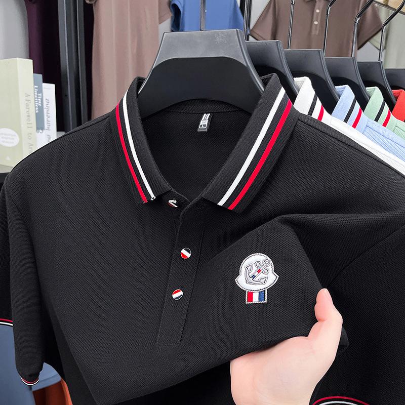 Short Sleeve T-Shirt Lapel Collar Polo Shirt Summer Business Loose Fit Plus Size Top