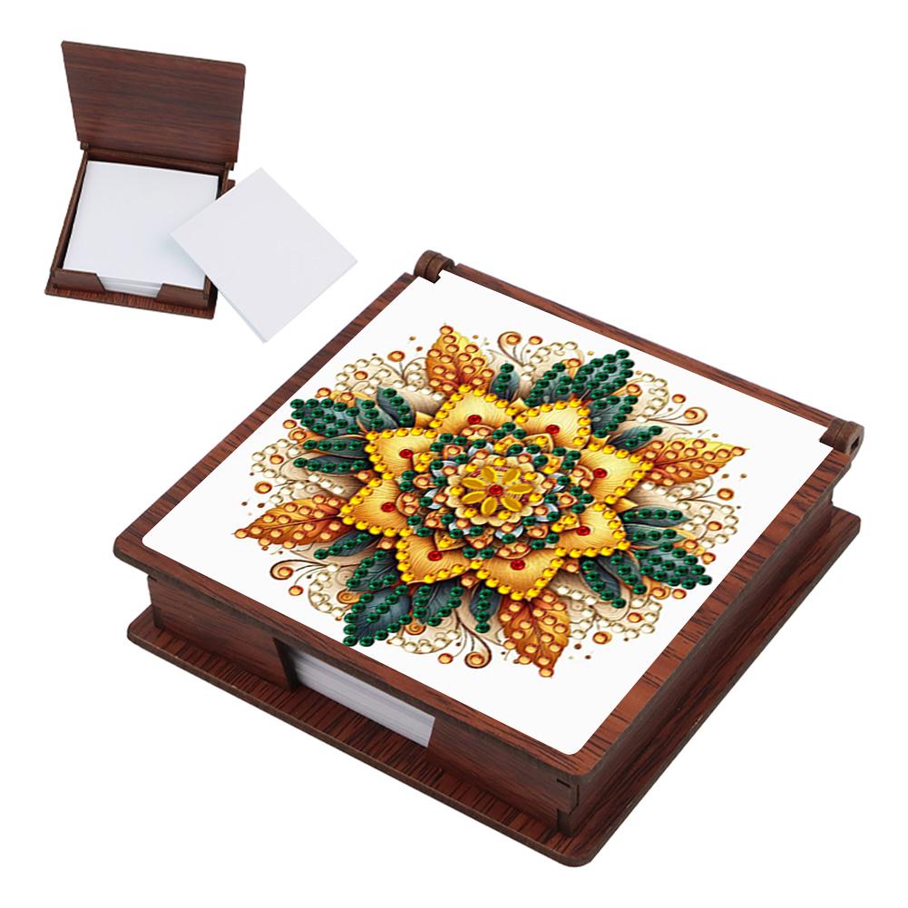 Holz Diamant Malerei Notizbuch Box mit 160 Blatt DIY Diamant Malerei Notizbox für Heim Büro und Schulbedarf