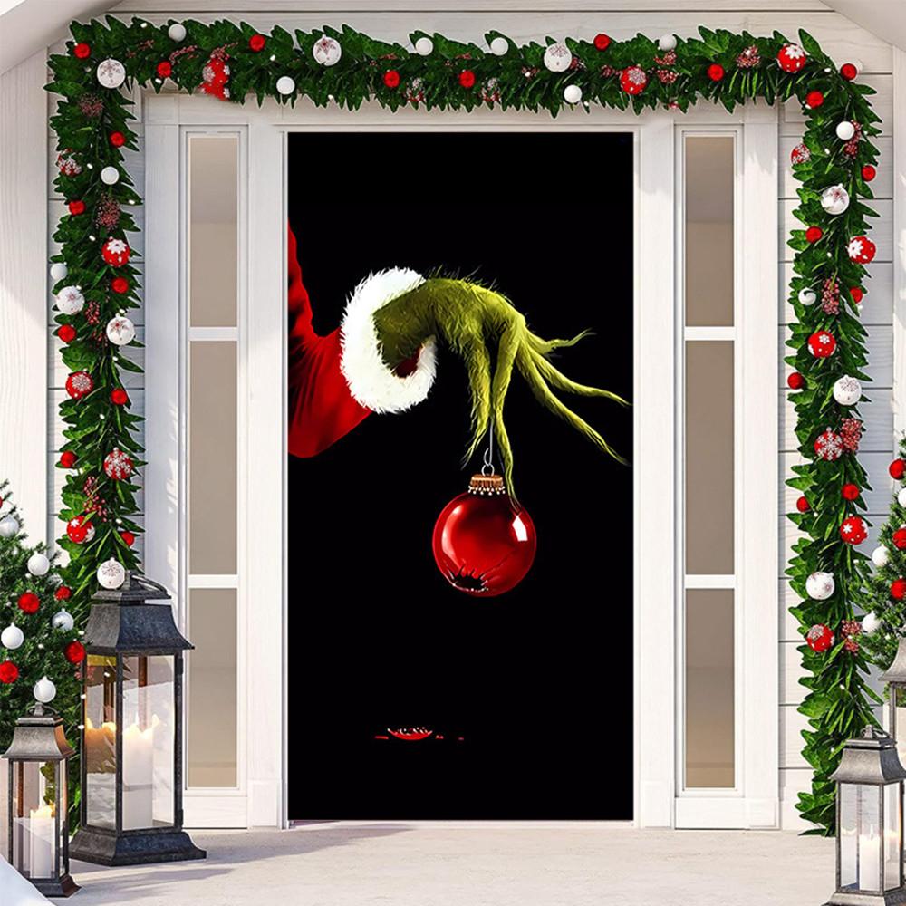 Vánoční ozdoby Grinch Vánoční kryt dveří Banner Visí