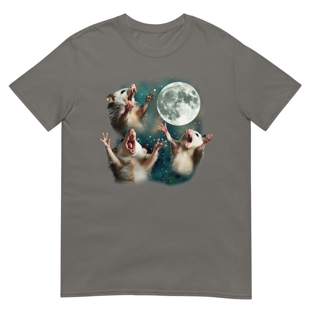 Three Possum Moon 3 Opossum Funny Weird Cursed Meme Tshirt