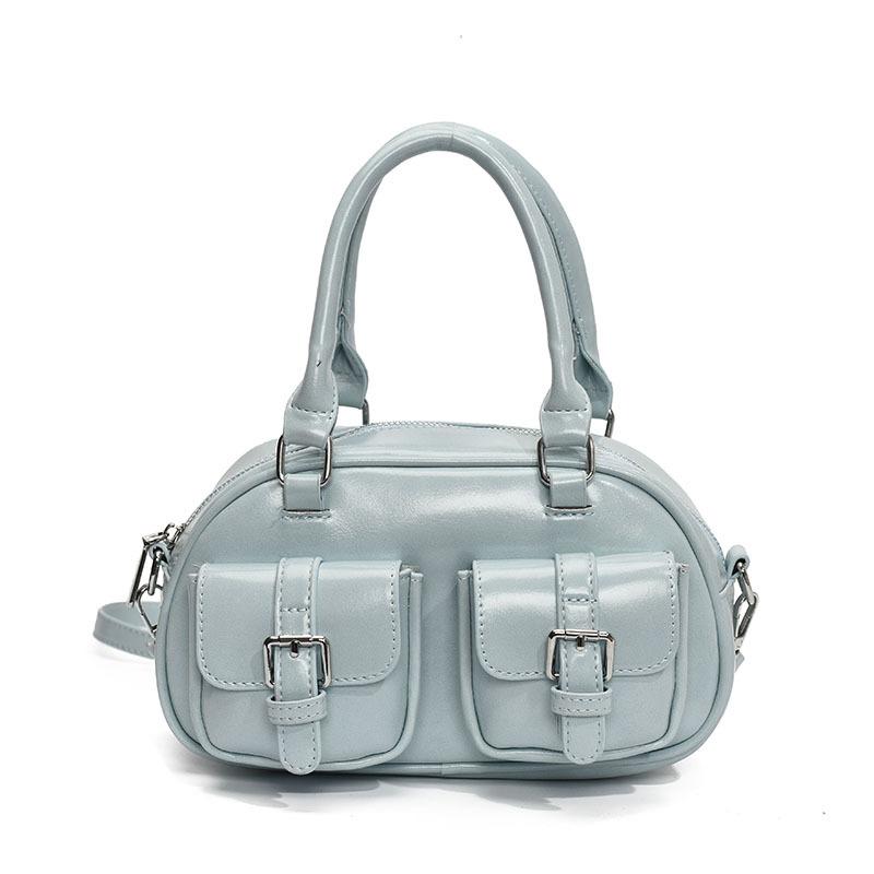 

New product super hot Korean niche sweet wind portable bowling bag fashionable versatile commuter advanced sense messenger bag women синий