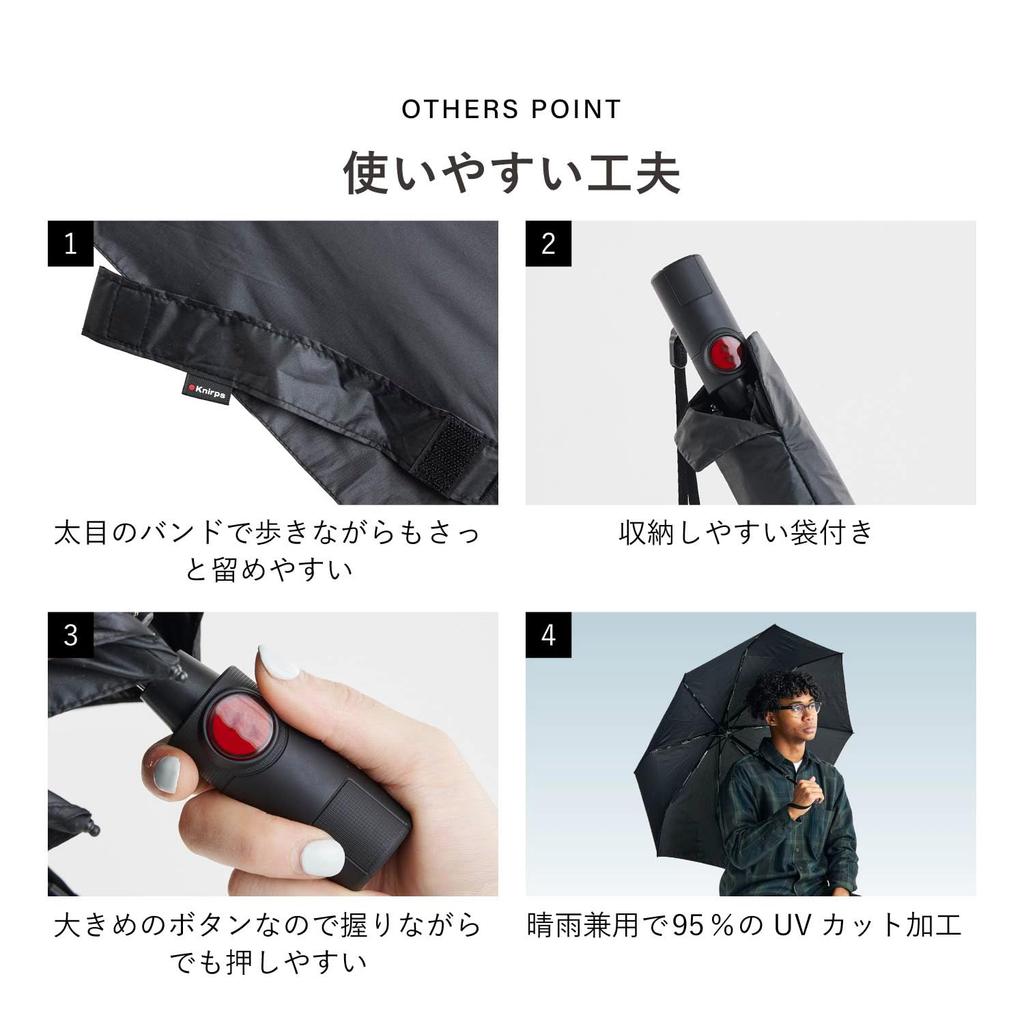 Knirps Create Crystal Folding Rain or Officially U.220 Umbrella, Shine, Imported, KNUL220-8543