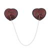 Sexy Women Chain Nipple Cover Rhinestone Heart Shape Reusable Breast Stickers