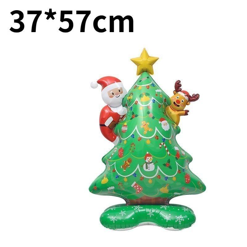 Standing Christmas Tree Aluminum Balloon Christmas Party Decoration Santa Claus Theme Decoration New Year Party Decoration
