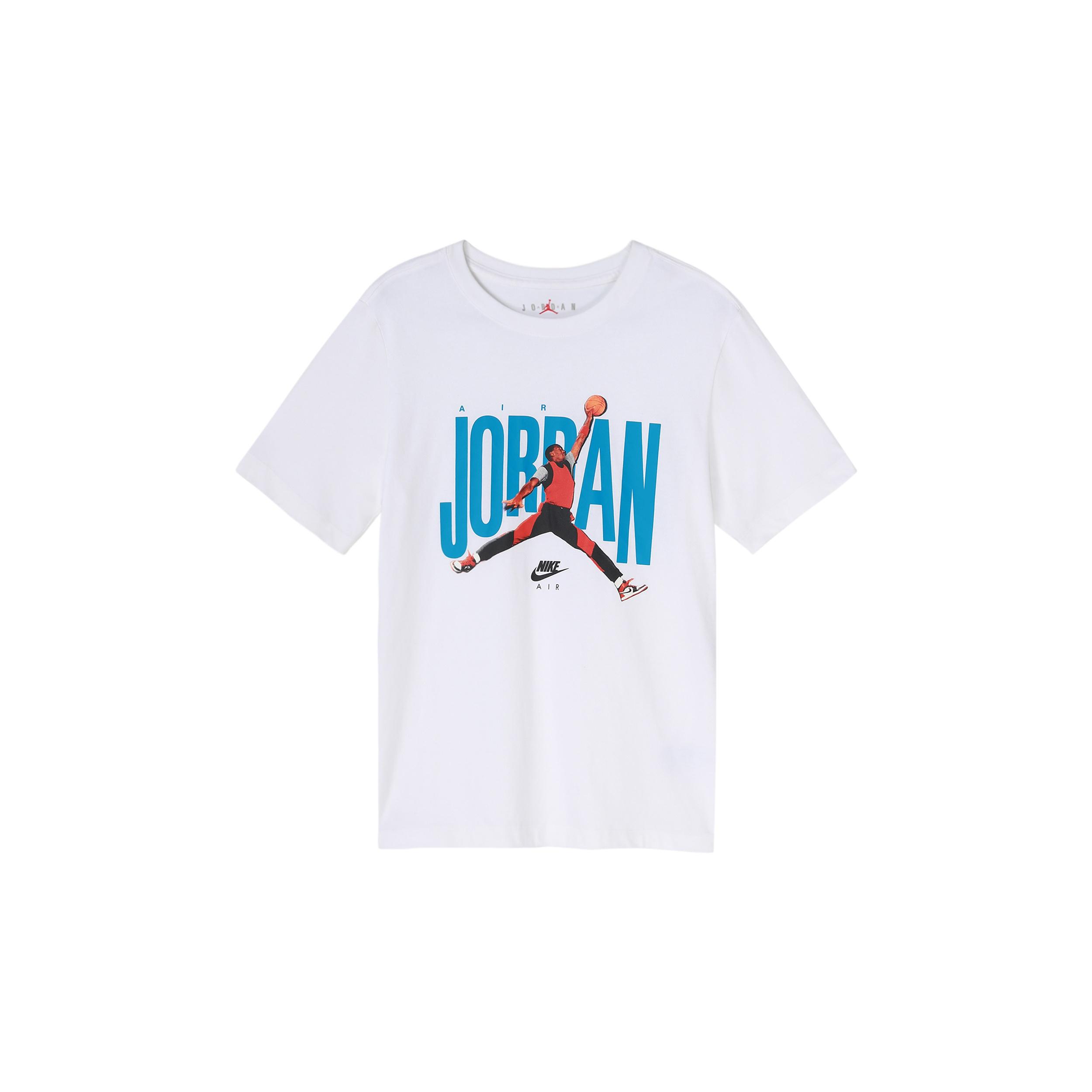 Air Jordan Printing Logo Round Neck Short Sleeve White Men s CJ6307-100 XXL