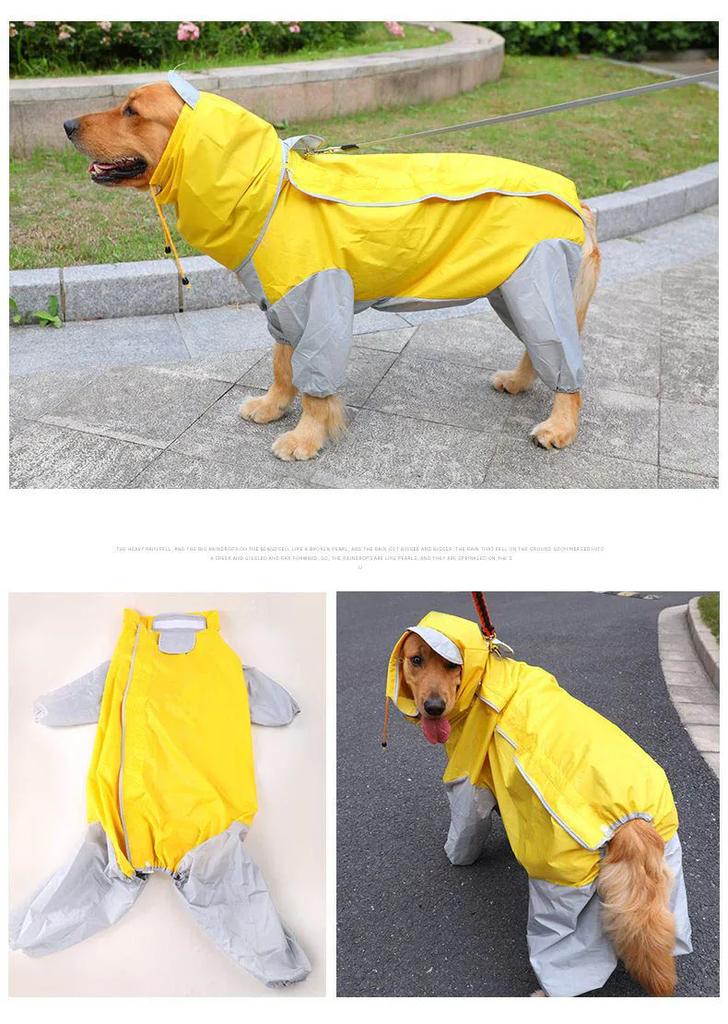 Large Dog Raincoat Reflective Waterproof Dog Clothes Outdoor Rain Coat Jacket Camo Big Dog Rain Raincape Pet Poncho