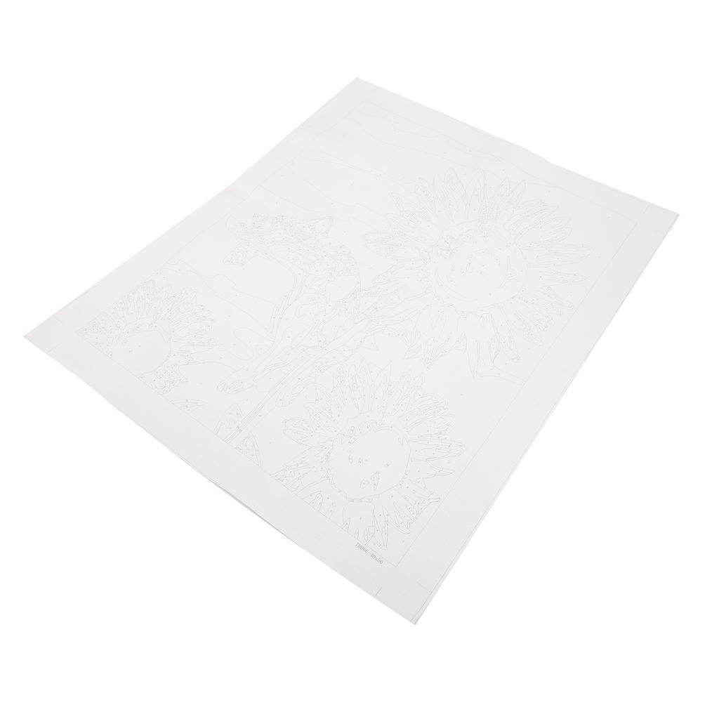 DIY Sunflower Paint By Number Kit 40x50cm Without Frame for Home Office Restaurant Hotel Decoration