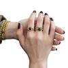Xiaohongshu-Inspired Emerald and Pigeon Blood Red Jade Ring with Diamonds