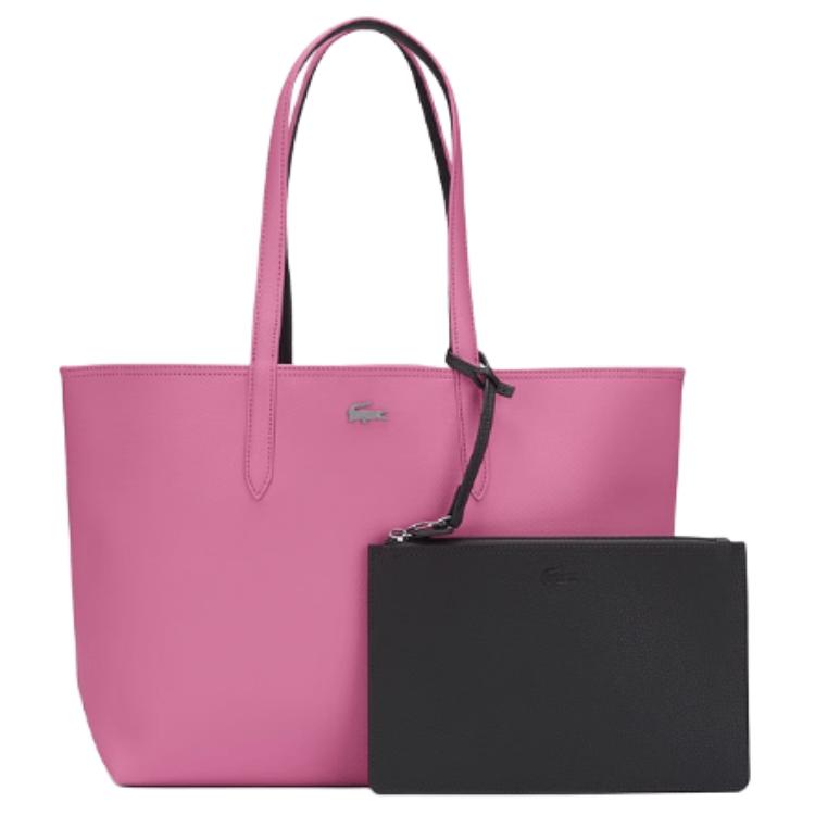 

Lacoste Fashion Two-Tone Color Block Open Tote Bag Women Tote Bags Pink Dark-Brown NF2142AA-Q29 Pink & Dark Coffee,Large