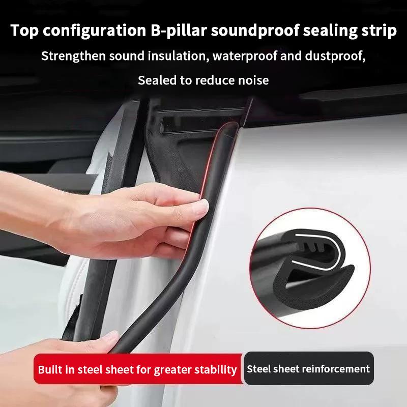 Car Door Rubber Seal Strip Anti-Scratch Protector B Pillar Car Rubber Weatherstrip Auto Door Edge Waterproof Seal Strip