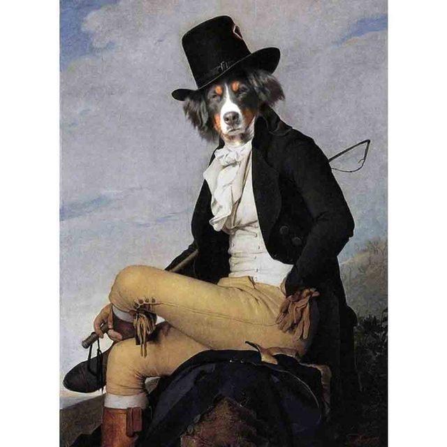 Funny Animal Posters Deer Cat Dog Portrait Poster Paintings and Canvas Painting Nordic Wall Art Pictures Room Living Room Decoration No Frame