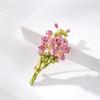 Creative Give You A Bouquet Of Rose Brooches Beautiful Bouquet Pink Enamel Pins Party Office Brooch Pins Gifts For Women Girls