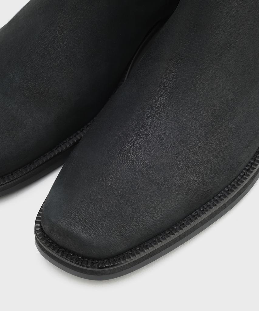 Firenze Atelier [Vibram] Minimal Semi-Square Zip-Up Boots 7430-Z [Natural Black]